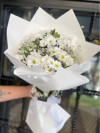 Beyaz Krizantem Buketi