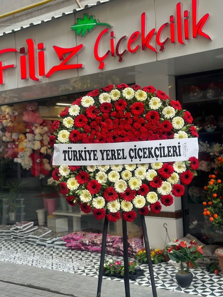 Kırmızı ve Beyaz Özel Cenaze Çelengi