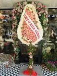 Çiçekçi - Pembe Gerbera Çelenk