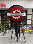 Çiçekçi - Kırmızı Beyaz Gerberalı Cenaze Çelengi