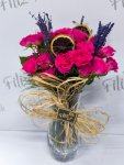 Çiçekçi - Vazoda Pembe Çardak Gülleri