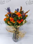 Çiçekçi - Vazoda Turuncu Çardak Güller