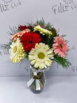 Çiçekçi - Vazoda Karışık Gerbera Aranjmanı